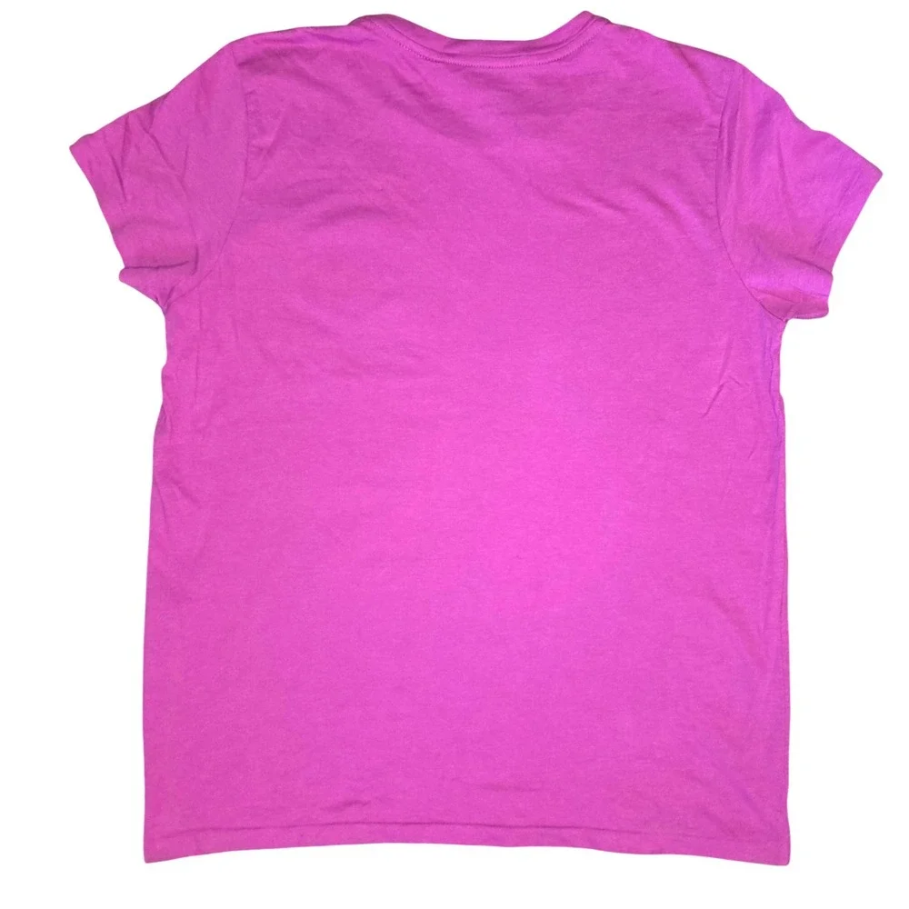 Ralph Lauren Sport Top Women's T-Shirt Short Sleeve Pink Pony Pocket - Picture 2 of 6
